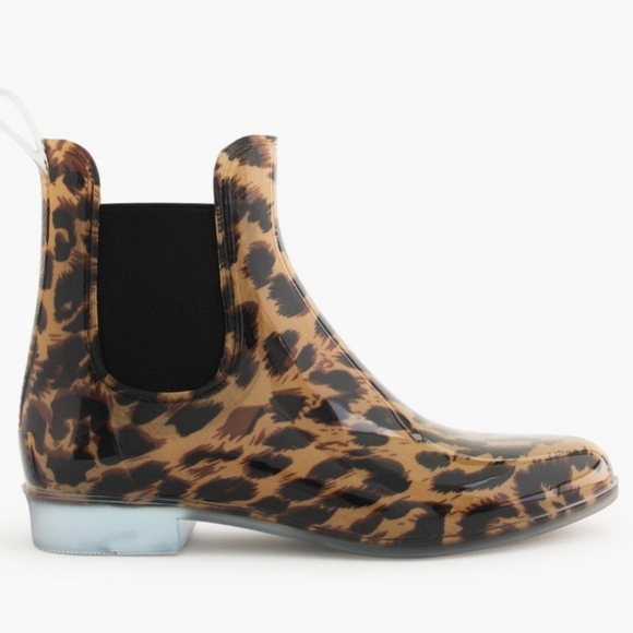 J. Crew Shoes - J. Crew Leopard Animal Print Chelsea Rain Boots Women's 6